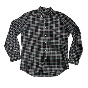 Ralph Lauren Classic Fit Button Down‎ Dress Shirt Plaid Green,Red,Navy EUC